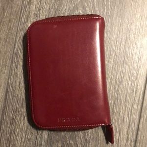 Prada Red Leather Agenda/ Card Holder